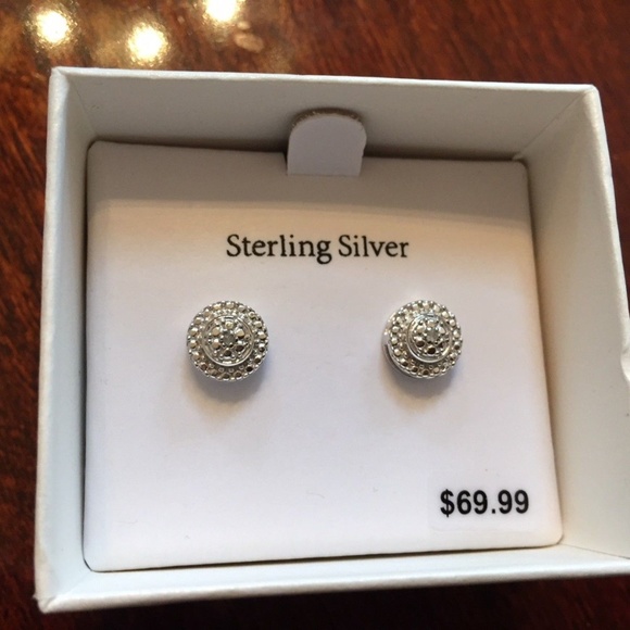 Sterling Silver Halo Style Diamond Accent Earrings - Picture 3 of 8
